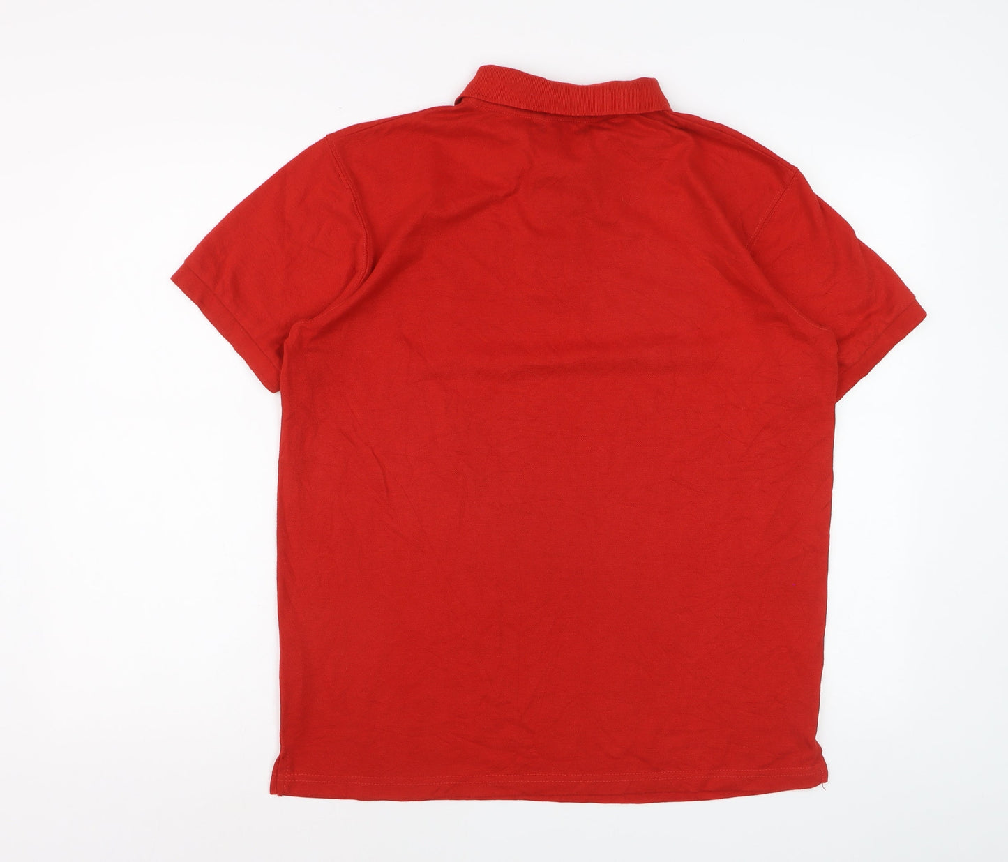 Fred Perry Men's Red Cotton Blend Short Sleeve Polo L