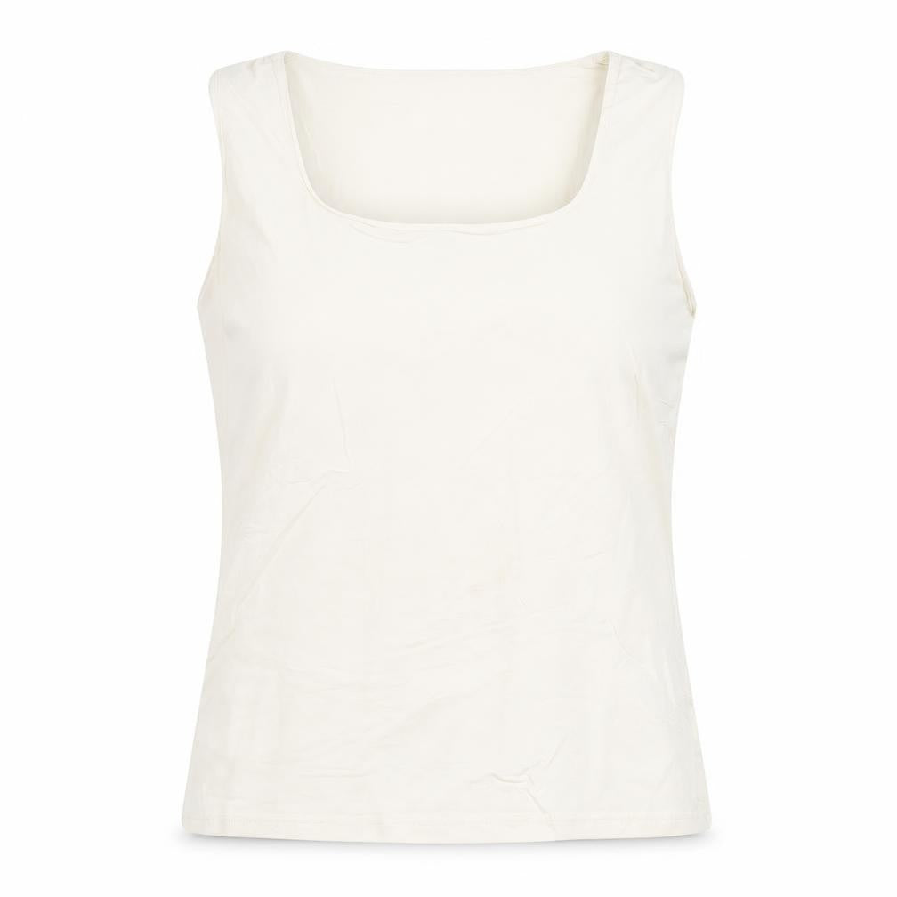Zara Women Ivory Basic Sleeveless Tank Top L