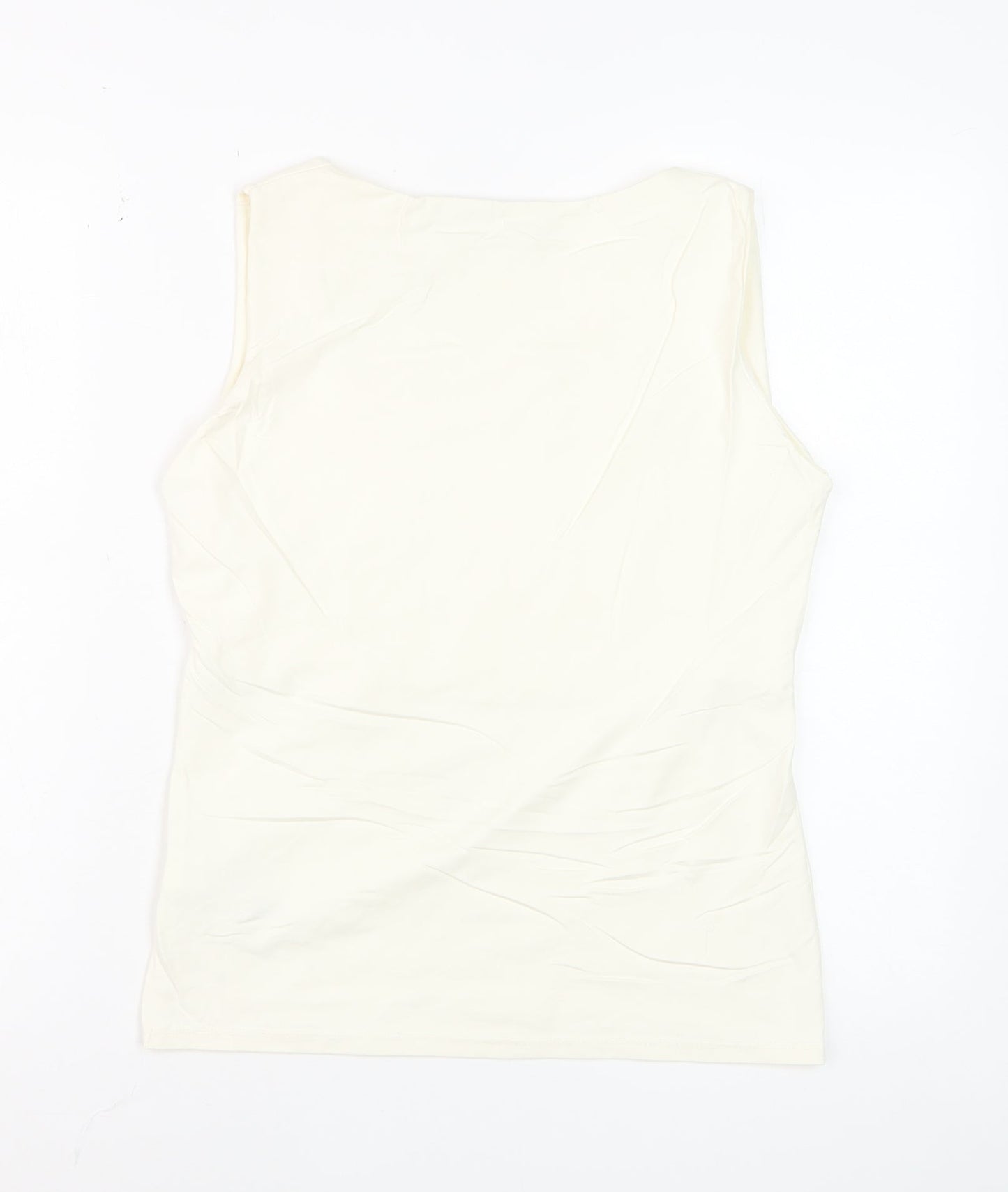 Zara Women Ivory Basic Sleeveless Tank Top L