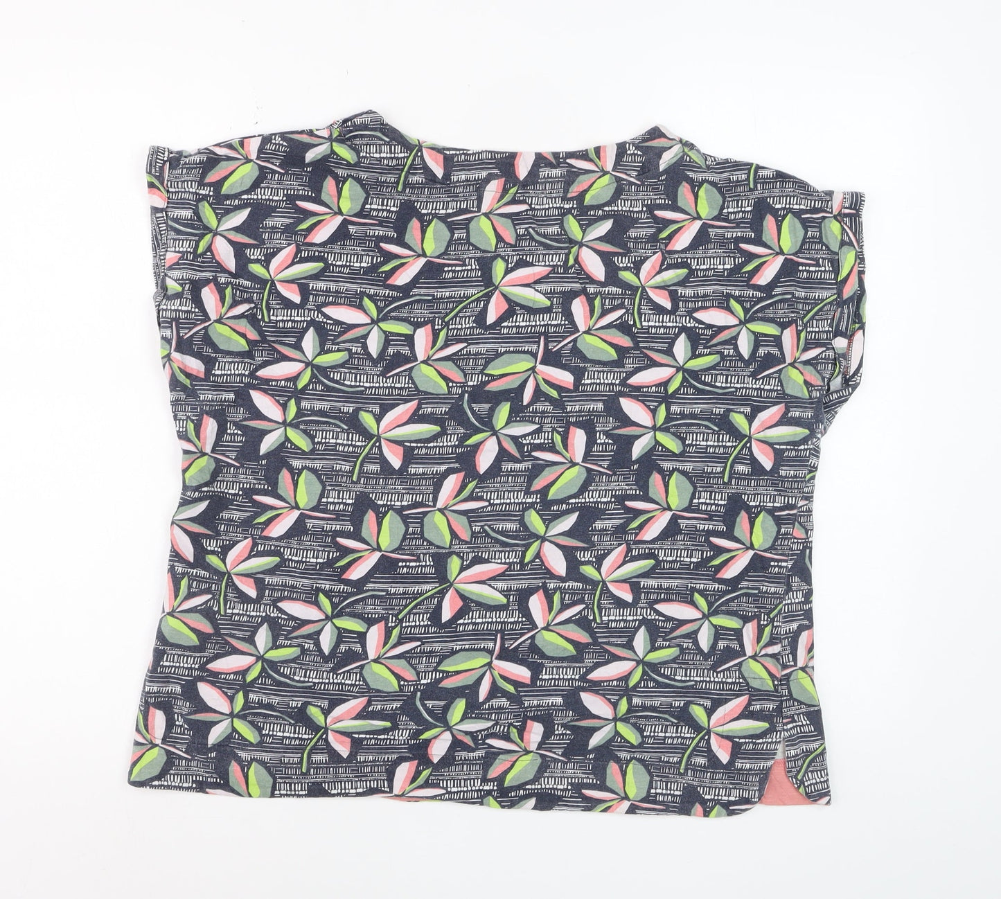 Weird Fish Womens Multicoloured Floral Cotton T-Shirt Size 16