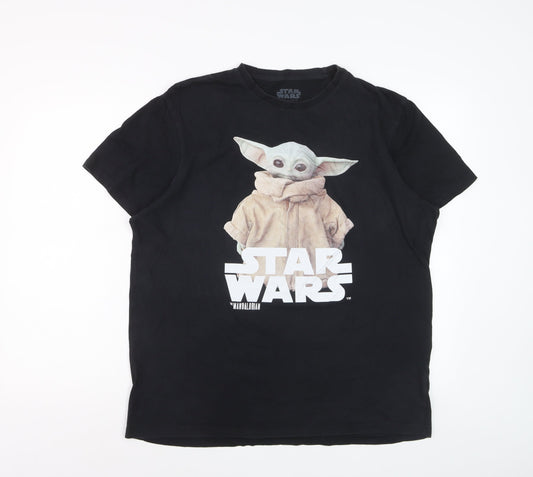 Primark Star Wars Mandalorian Black 2XL Men's T-Shirt Grogu Design
