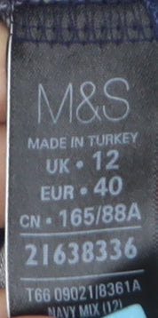 Marks and Spencer Women’s Blue Paisley Shift Dress Size 12