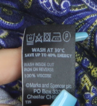 Marks and Spencer Women’s Blue Paisley Shift Dress Size 12