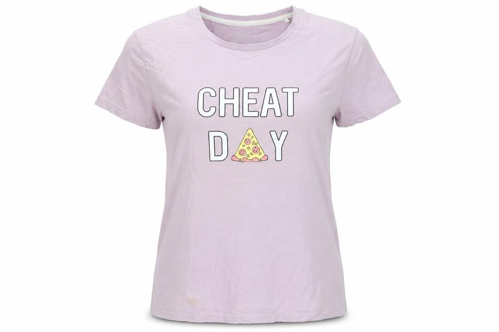 Threadbare Women’s Purple Cheat Day Cotton T-Shirt Size 10