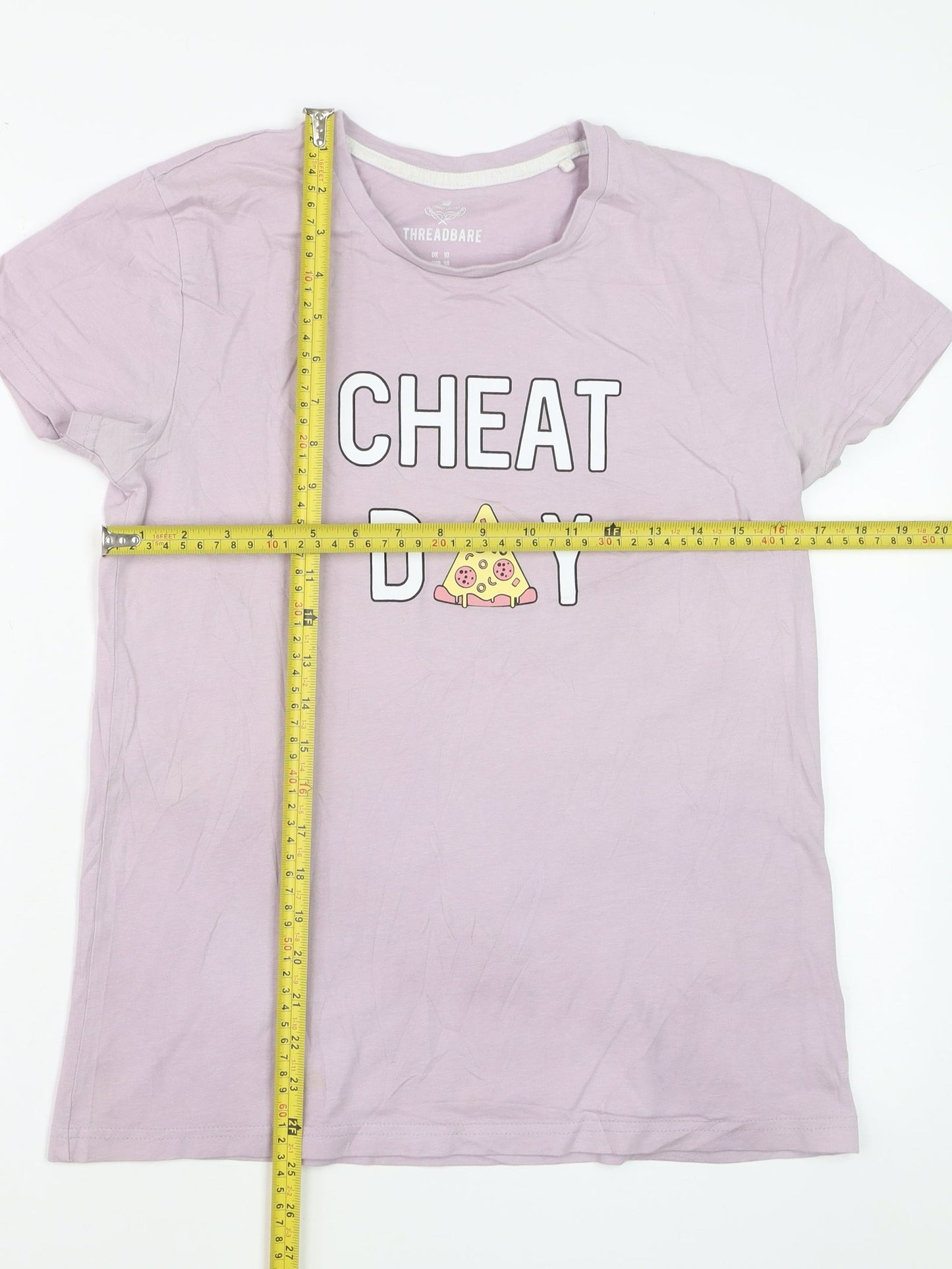 Threadbare Women’s Purple Cheat Day Cotton T-Shirt Size 10