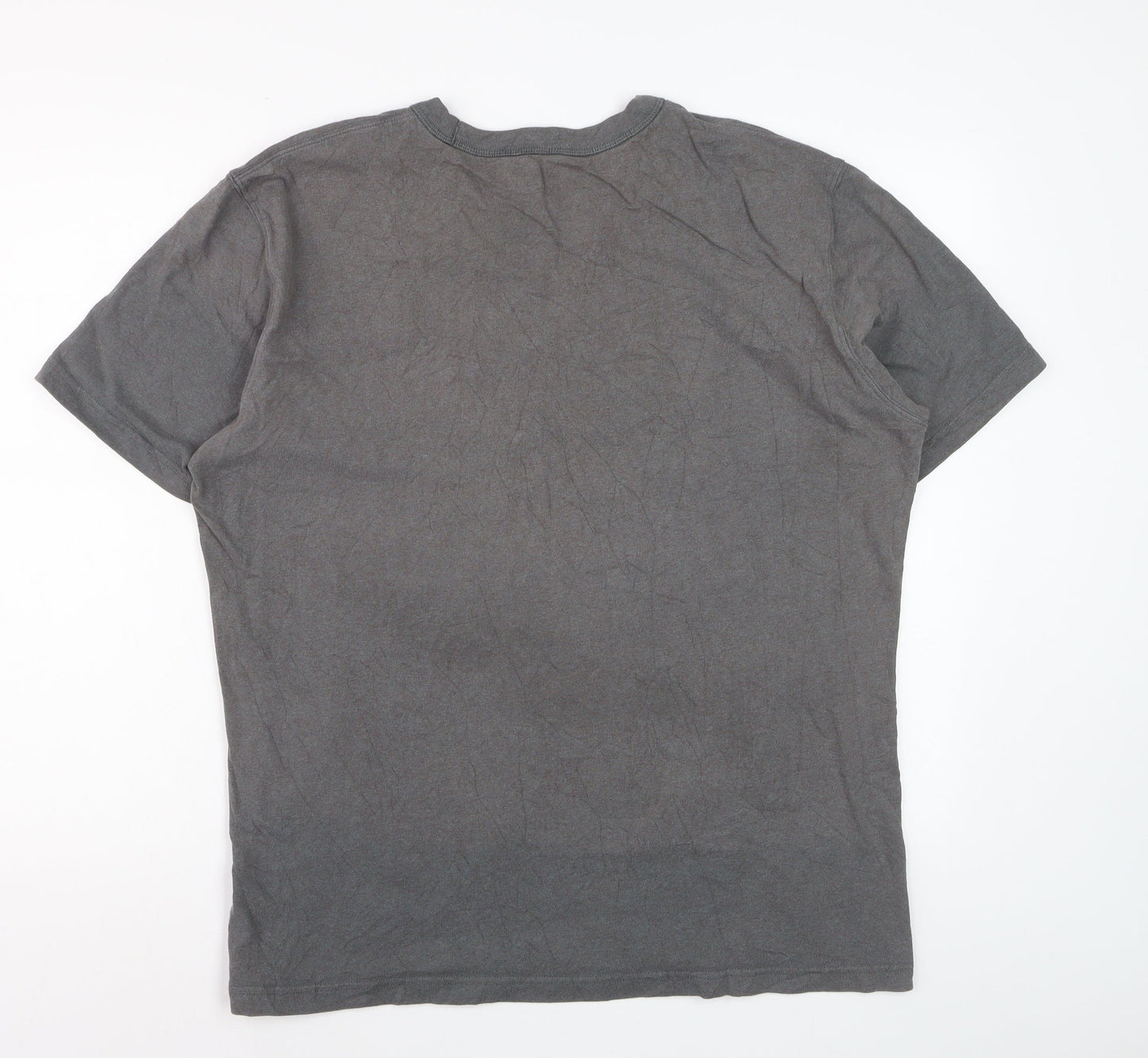 Uniqlo Men's Grey Cotton Crew Neck Short Sleeve T-Shirt Size L