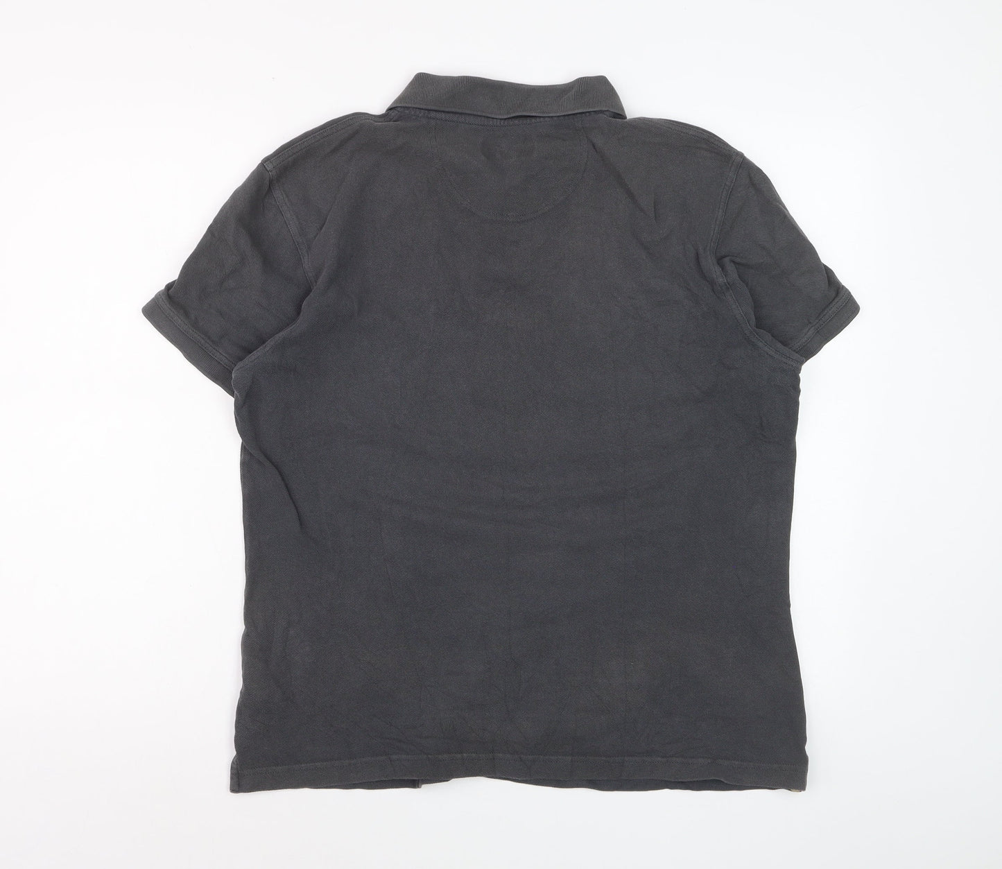 Barbour Men's Grey Cotton Classic Short Sleeve Polo Shirt L