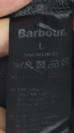 Barbour Men's Grey Cotton Classic Short Sleeve Polo Shirt L