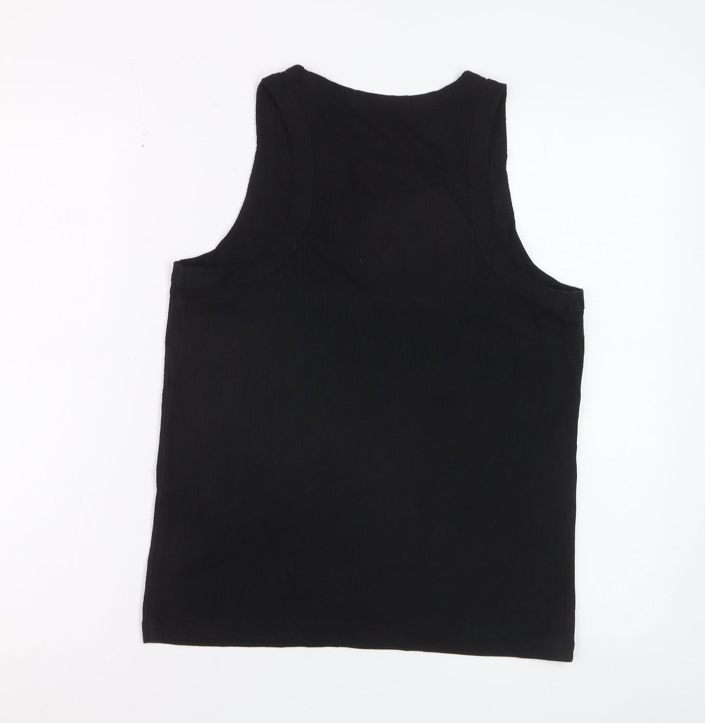 GAP Women's Black High Neck Ribbed Tank Top Size L