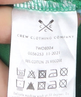 Crew Clothing Women's Green Striped 3/4 Sleeve Cotton T-Shirt Size 12