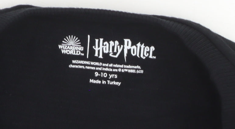 Marks and Spencer Boys Black Harry Potter Hogwarts Graphic T-Shirt 9-10 Years