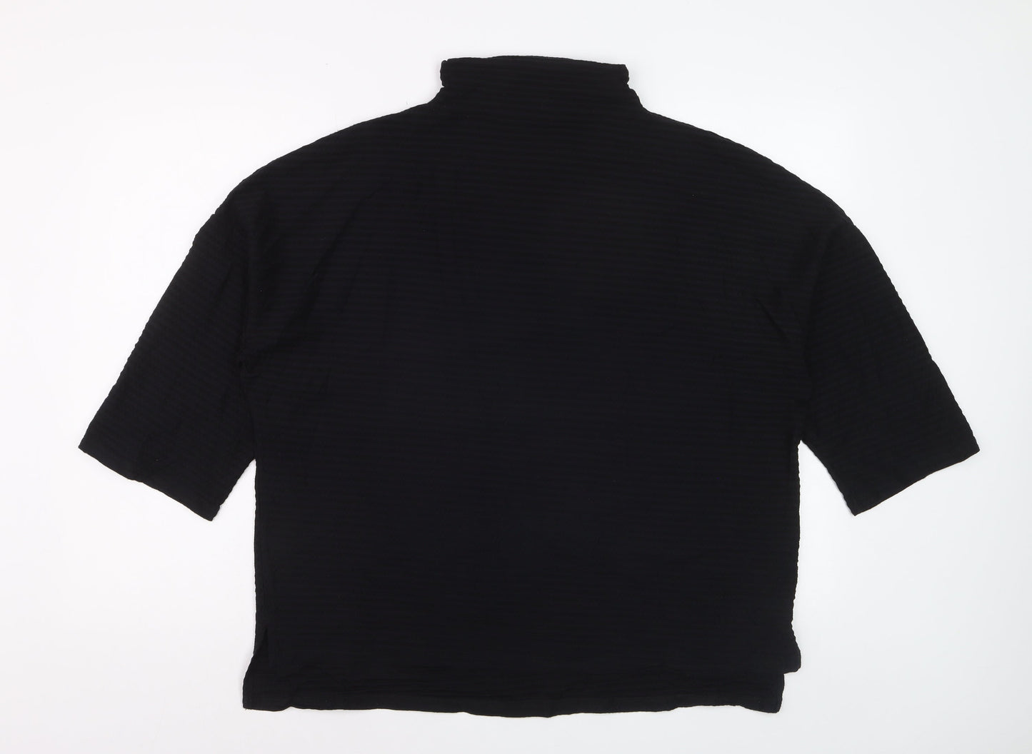 French Connection Women’s Black High Neck 3/4 Sleeve Blouse Size S