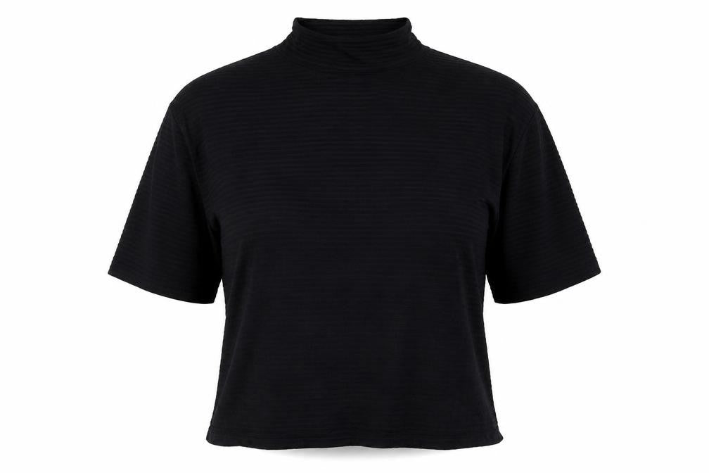 French Connection Women’s Black High Neck 3/4 Sleeve Blouse Size S