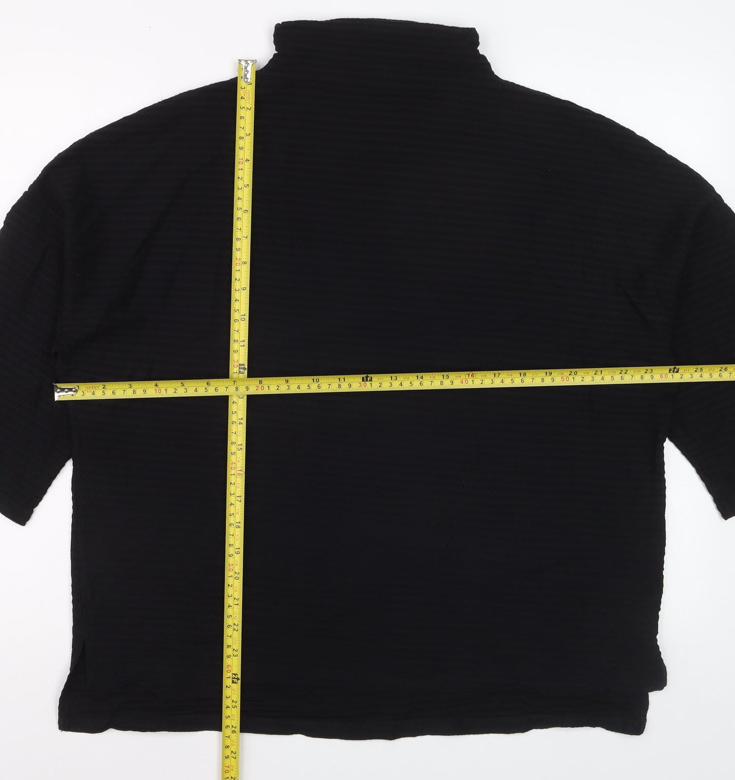 French Connection Women’s Black High Neck 3/4 Sleeve Blouse Size S