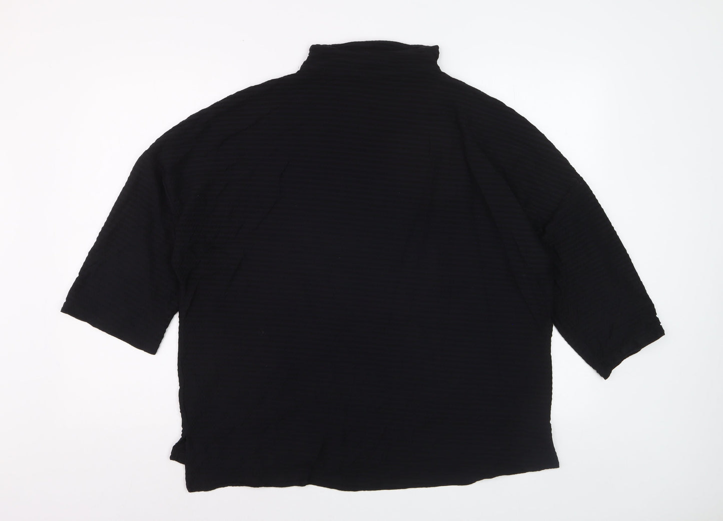 French Connection Women’s Black High Neck 3/4 Sleeve Blouse Size S