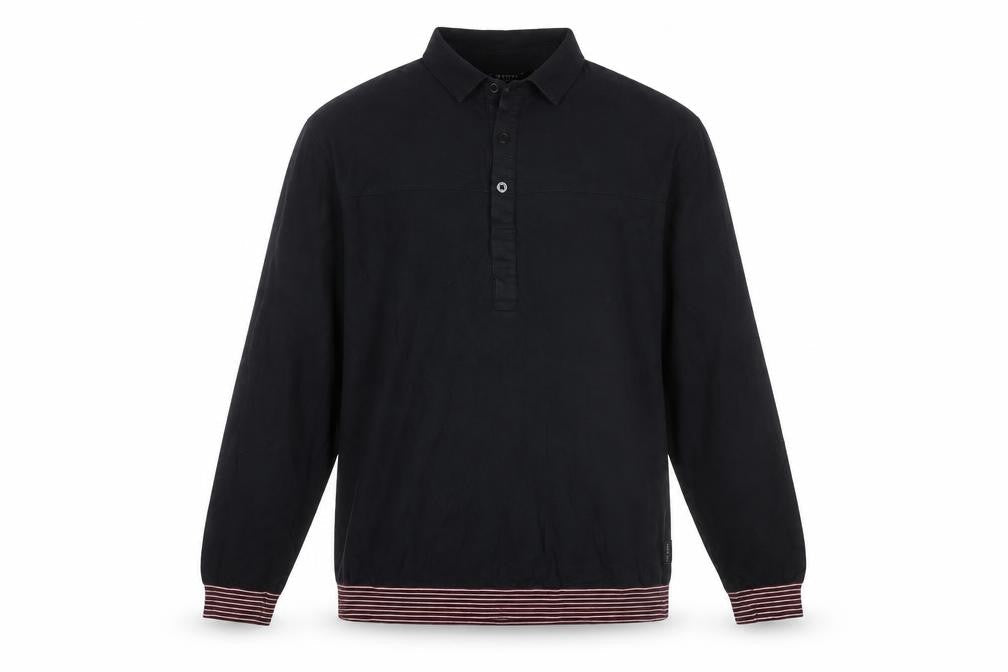 Ted Baker Men's Black Long Sleeve Polo Size L Cotton Blend