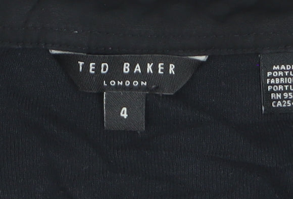 Ted Baker Men's Black Long Sleeve Polo Size L Cotton Blend