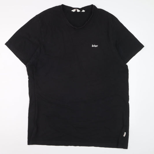 Lee Cooper Men's Black 3XL Crew Neck Cotton T-Shirt