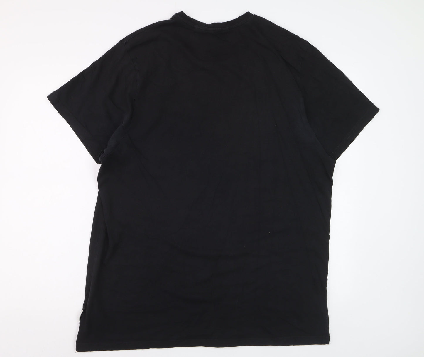 Lee Cooper Men's Black 3XL Crew Neck Cotton T-Shirt