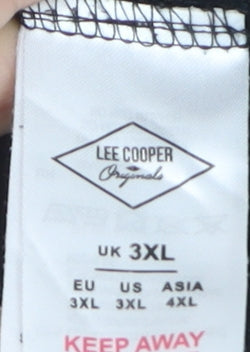 Lee Cooper Men's Black 3XL Crew Neck Cotton T-Shirt