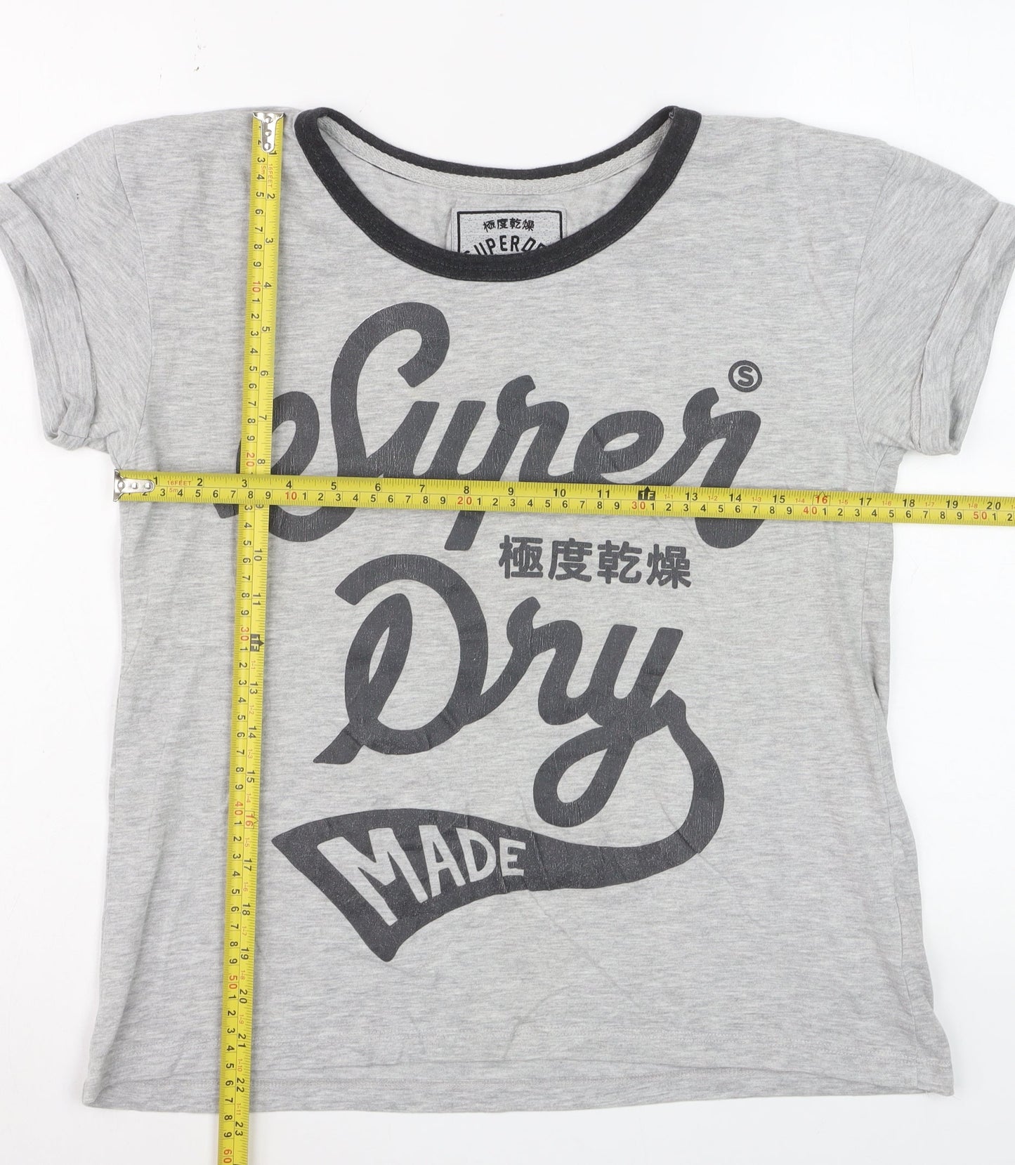 Superdry Womens Grey XS Slim Fit Graphic Cotton T-Shirt