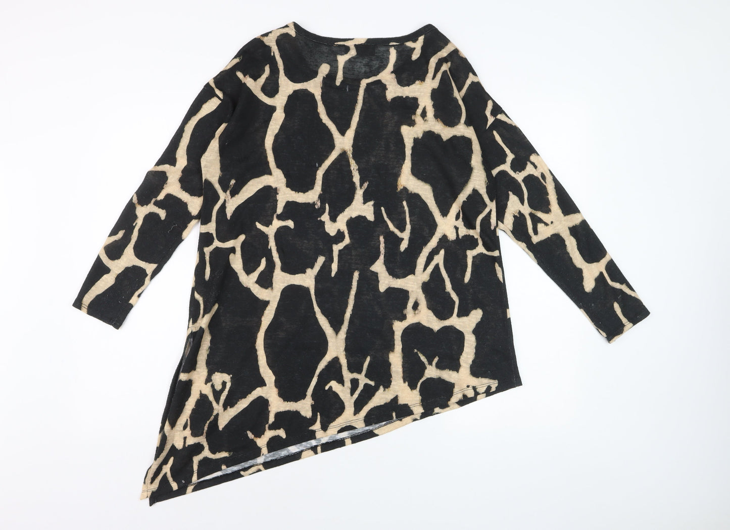 Wallis Women’s Beige Animal Print Long Sleeve Tunic Blouse Size S