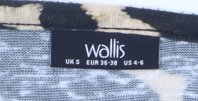 Wallis Women’s Beige Animal Print Long Sleeve Tunic Blouse Size S