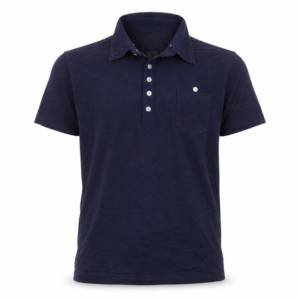 Tokyo Laundry Men's Blue Cotton Short Sleeve Polo Shirt - Size M