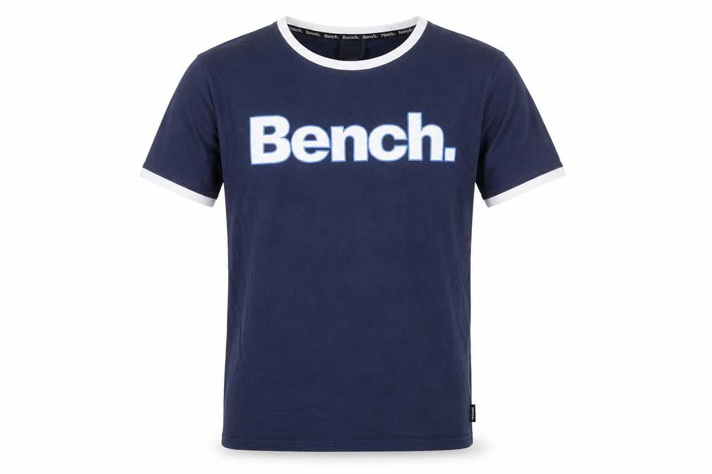 Bench Men's Blue Crew Neck Logo T-Shirt Size M Cotton Rylan