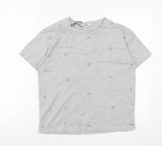 Prewornwholesale purple cropped slim fit active T-shirt with short sleeves and a high neckline.