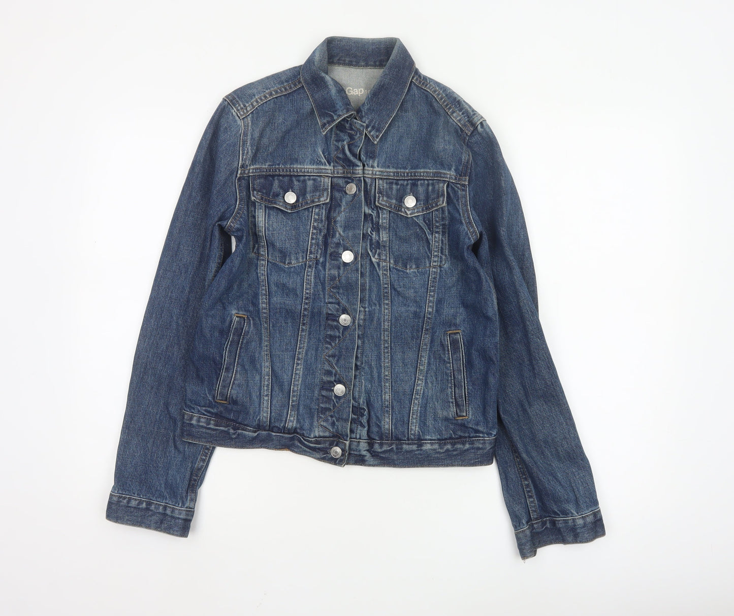 GAP Womens Blue Denim Basic Jacket Size S Regular Fit