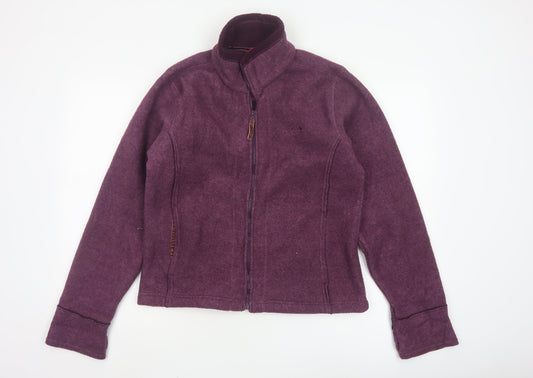 Prewornwholesale purple cropped slim fit active T-shirt with short sleeves and a high neckline.