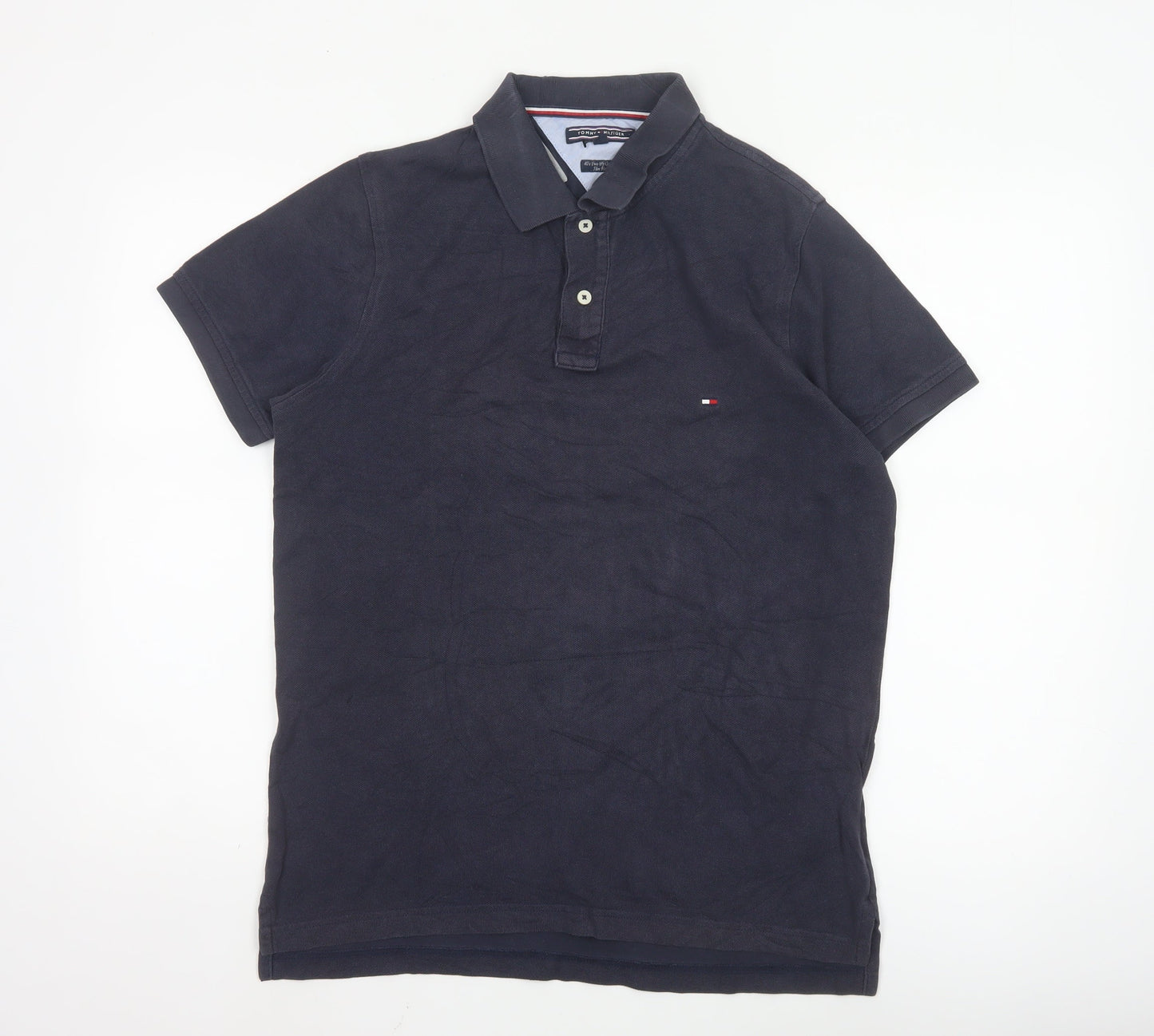 Tommy Hilfiger Men's Navy Blue Slim Fit Polo Shirt M