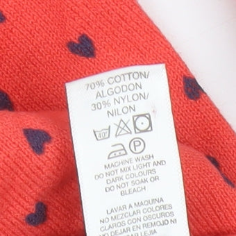 St. Bernard Women's Red Heart Pattern Button Cardigan Size 12