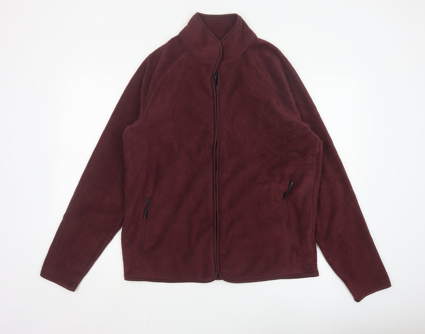 Marks and Spencer Men's Red Fleece Full Zip Jacket Size M