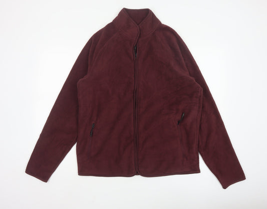 Marks and Spencer Men's Red Fleece Full Zip Jacket Size M