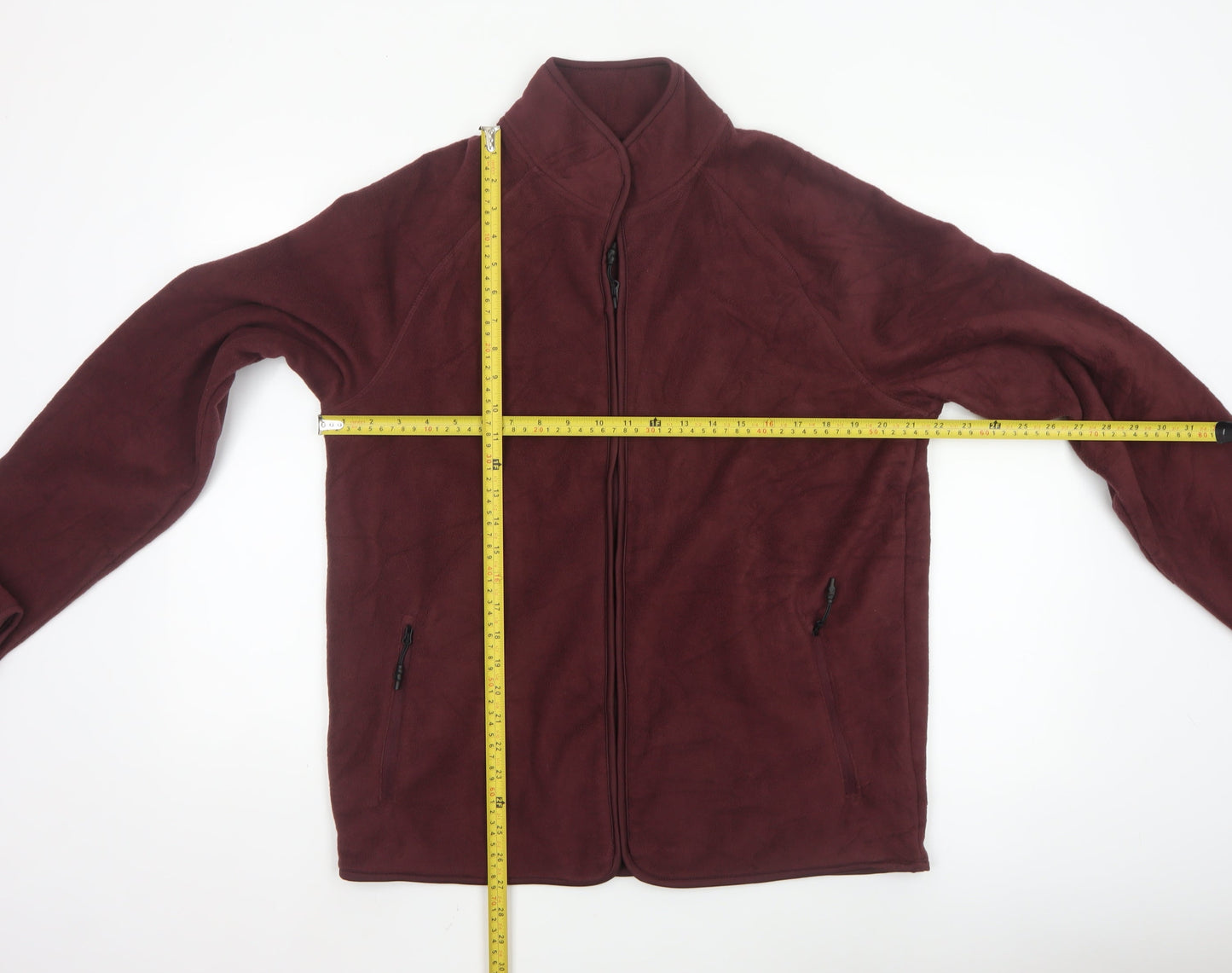 Marks and Spencer Men's Red Fleece Full Zip Jacket Size M