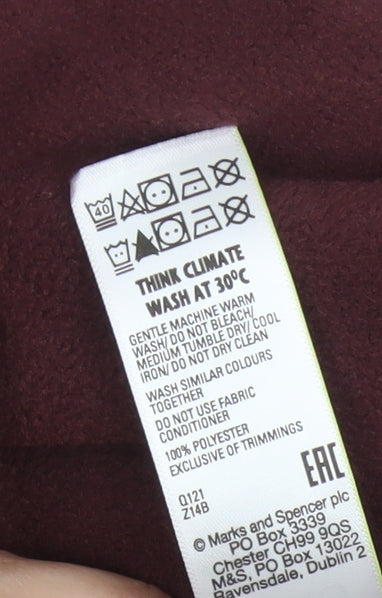 Marks and Spencer Men's Red Fleece Full Zip Jacket Size M