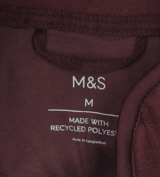 Marks and Spencer Men's Red Fleece Full Zip Jacket Size M