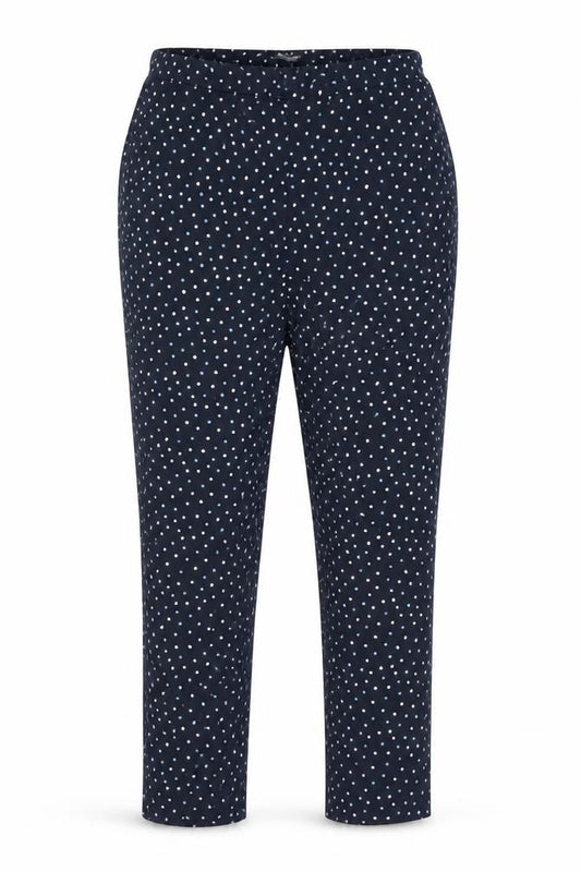Laura Ashley Womens Blue Polka Dot Viscose Trousers Size 12