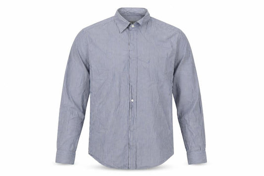 Calvin Klein Men's Blue Striped Regular Fit Long Sleeve Button-Up Shirt Size S