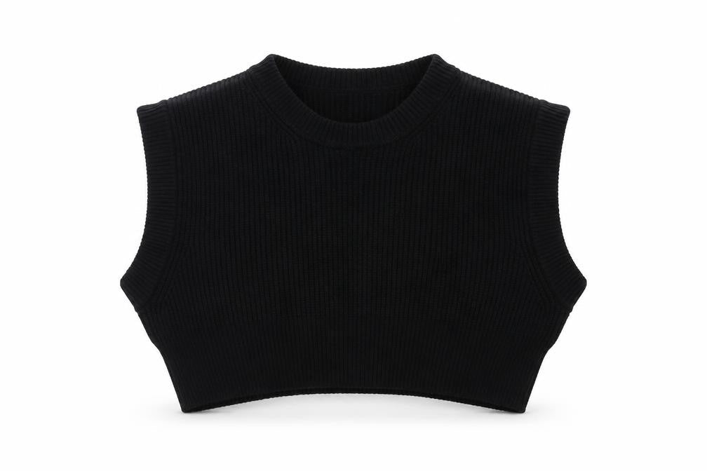 Zara Women Black Sleeveless Knit Vest Jumper Size S
