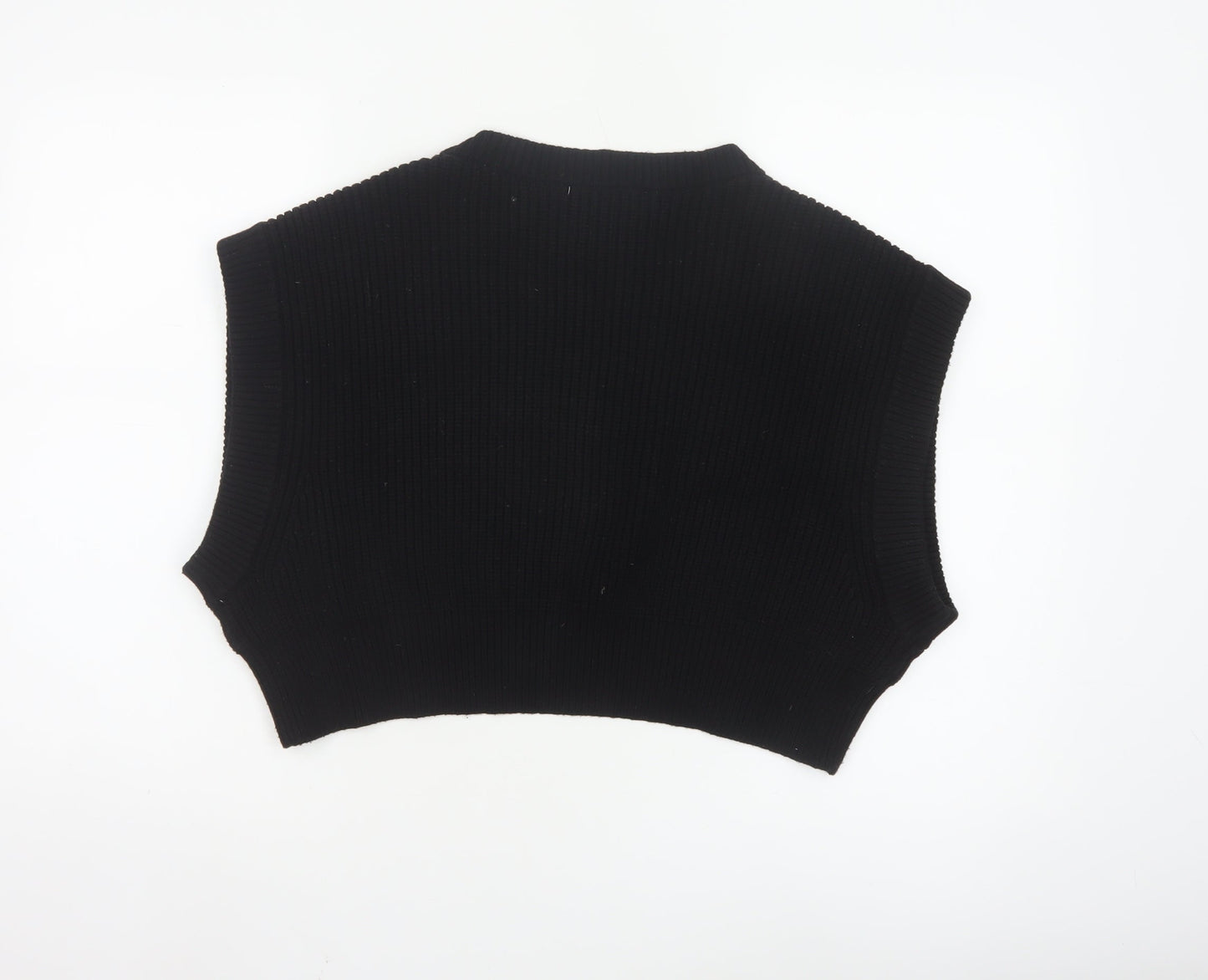 ZARA Women Black Sleeveless Knit Vest Jumper Size S