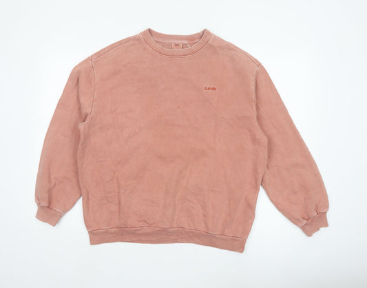 Levi's Men's Pink Crew Neck Cotton Sweatshirt XS Classic Style