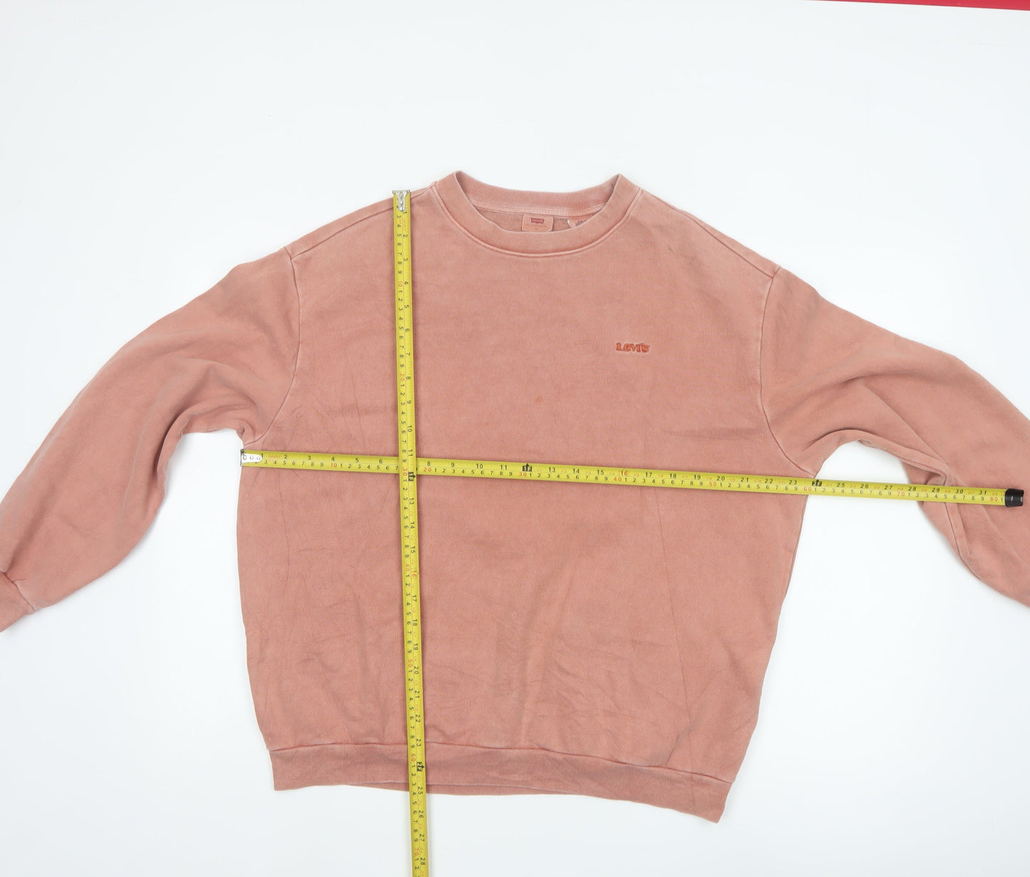 Levi's Men's Pink Crew Neck Cotton Sweatshirt XS Classic Style