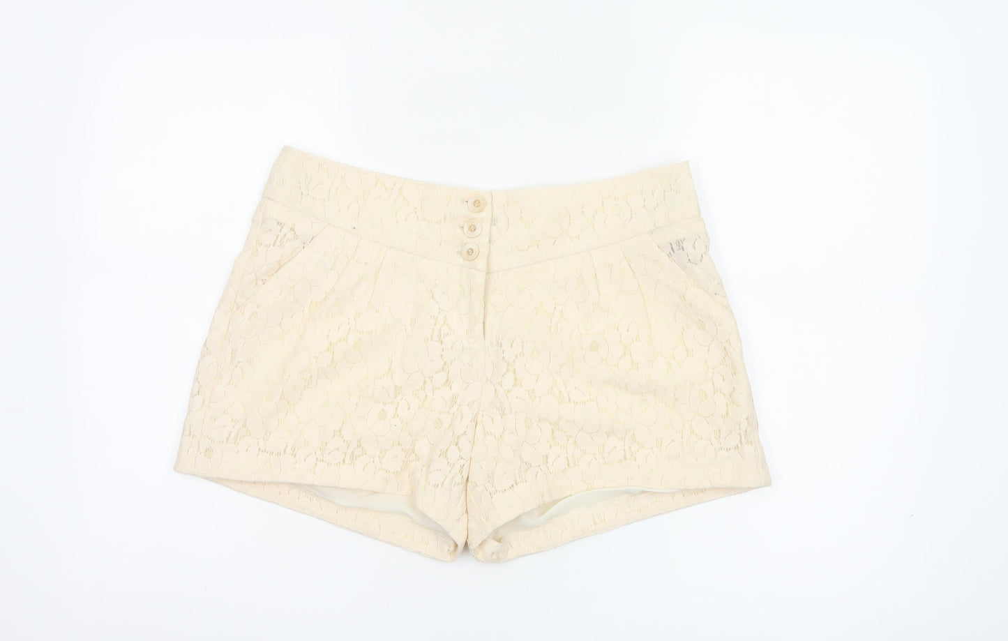 Warehouse Women’s Ivory Lace Chino Shorts Size 12