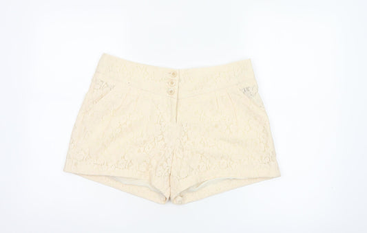 Warehouse Women’s Ivory Lace Chino Shorts Size 12