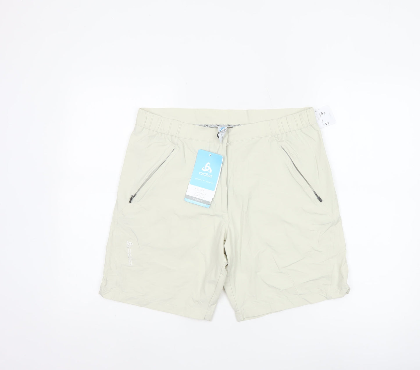 Odlo Women's Beige Chino Softshell Shorts UK 12 - Lightweight Stretch