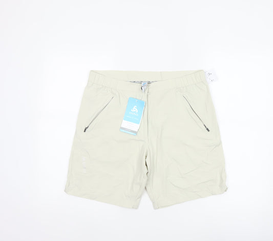 Odlo Women's Beige Chino Softshell Shorts UK 12 - Lightweight Stretch