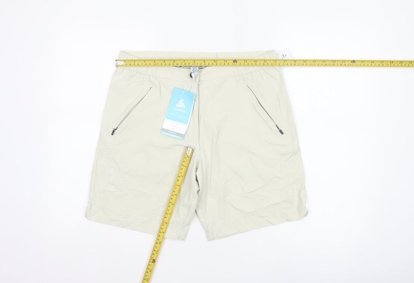 Odlo Women's Beige Chino Softshell Shorts UK 12 - Lightweight Stretch